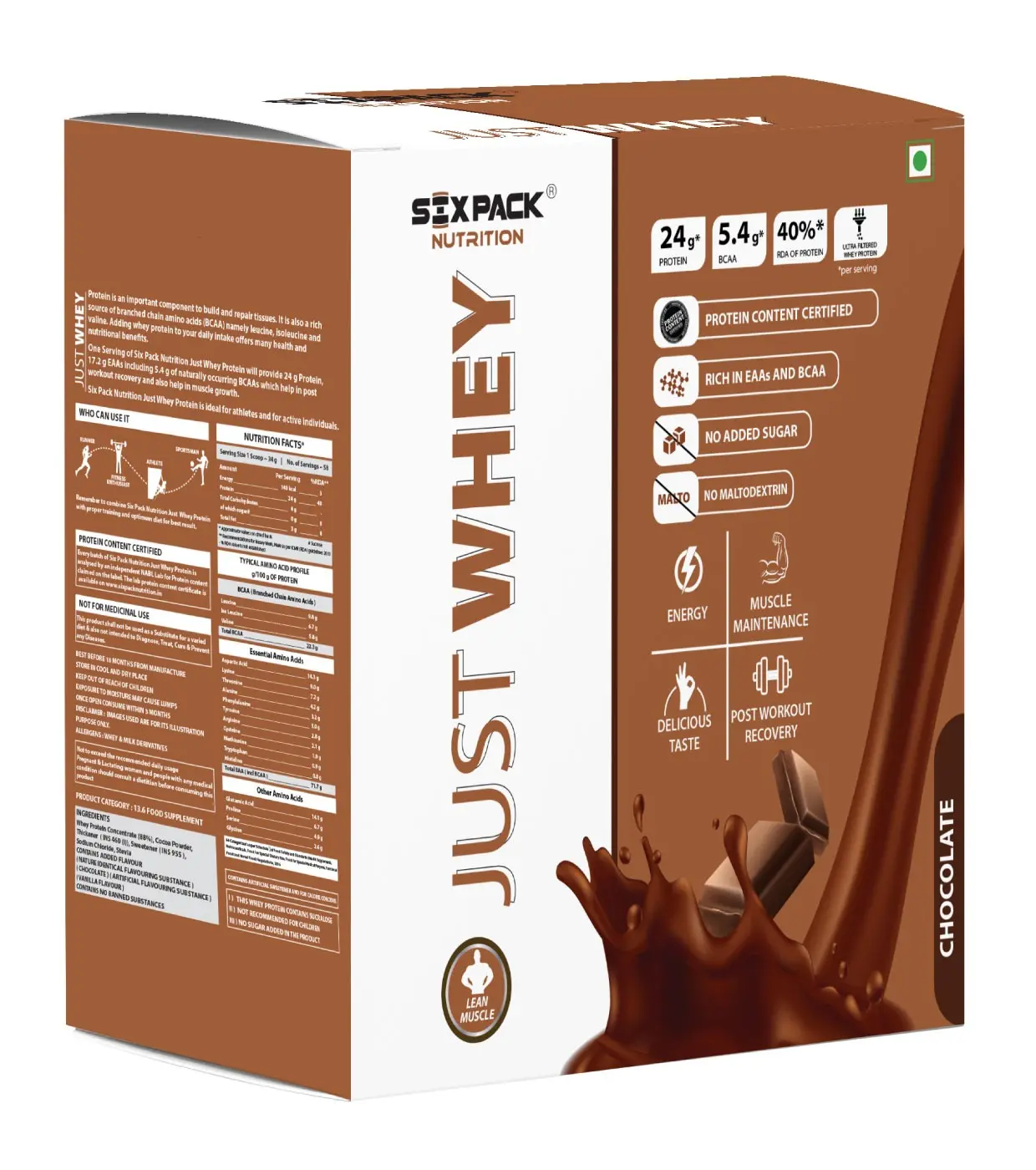 image of six pack nutrition just whey protein powder 2kg