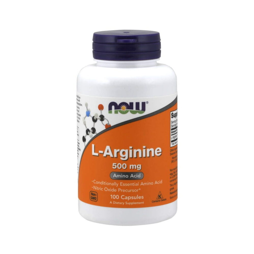 image of Now Foods L-arginine 500mg supplement