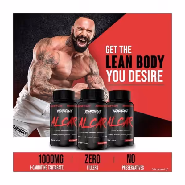 Bigmuscles Nutrition ALCAR: 1000mg L-Carnitine Tartarate, zero fillers, no preservatives. Get the lean body you desire