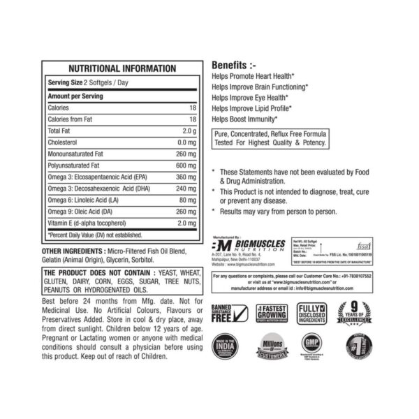 Bigmuscles Nutrition Fish oil Double Strength