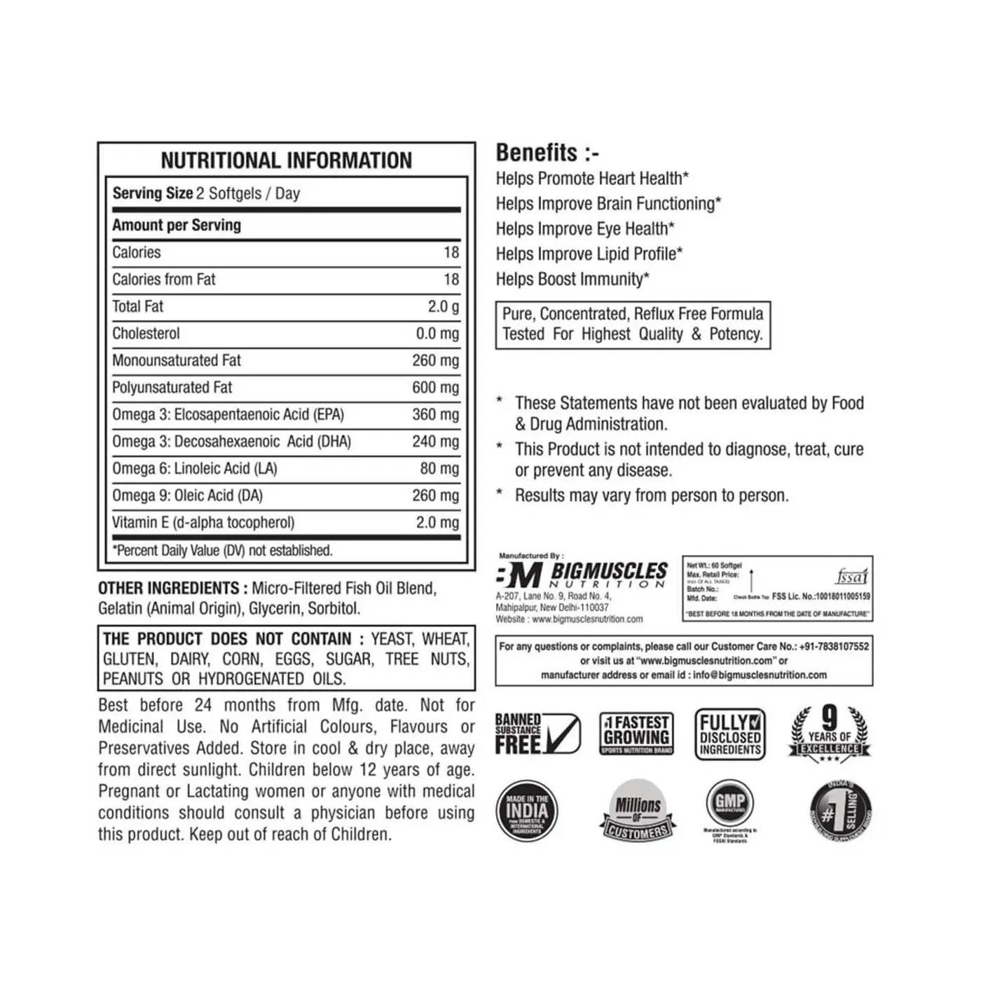 Bigmuscles Nutrition Fish oil Double Strength - Image 2