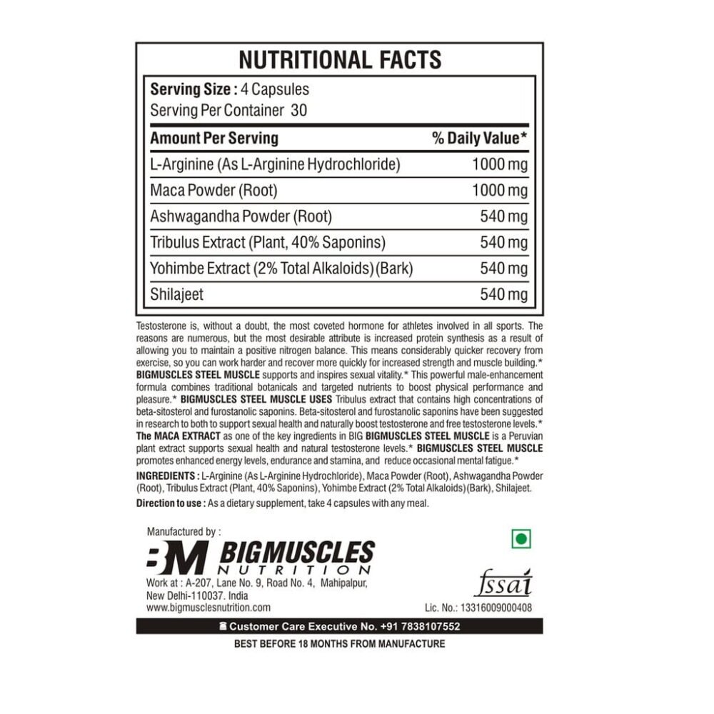 Bigmuscles Nutrition Steel Muscle-120 Caps