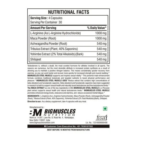 Bigmuscles Nutrition Steel Muscle-120 Caps