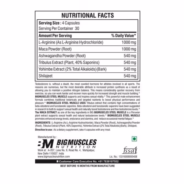 Bigmuscles Nutrition Steel Muscle-120 Caps