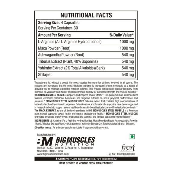 Bigmuscles Nutrition Steel Muscle-120 Caps