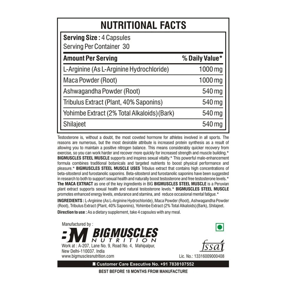 Bigmuscles Nutrition Steel Muscle-120 Caps