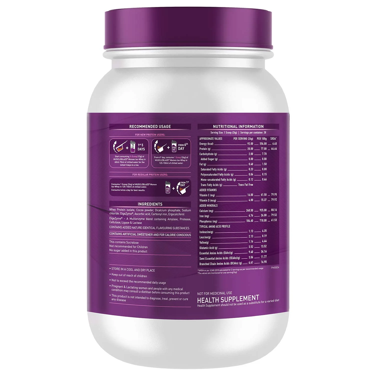 MuscleBlaze Women Iso Whey 100% Whey Protein Isolate - Image 2