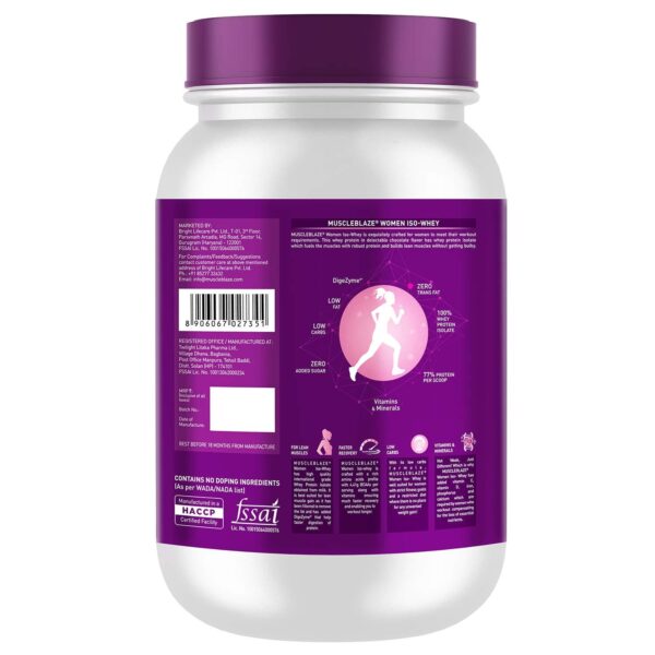 MuscleBlaze Women Iso Whey 100% Whey Protein Isolate