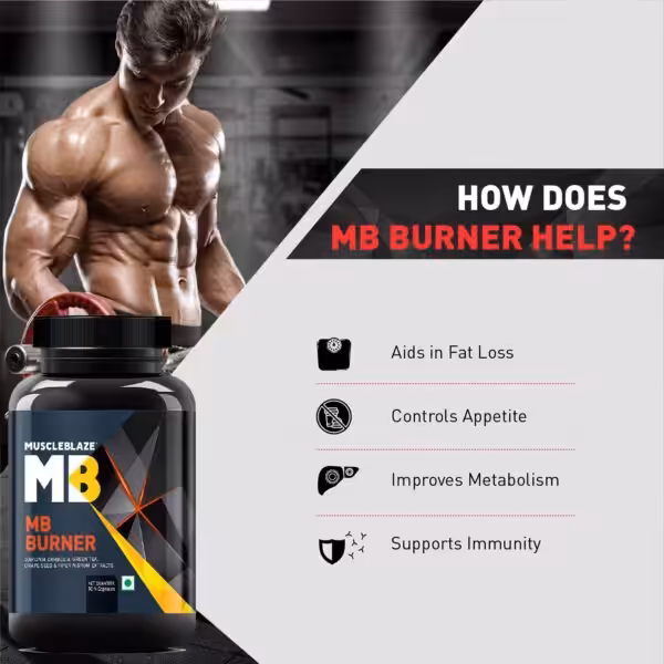 MB Burner benefits: aids in fat loss, controls appetite, improves metabolism, and supports immunity