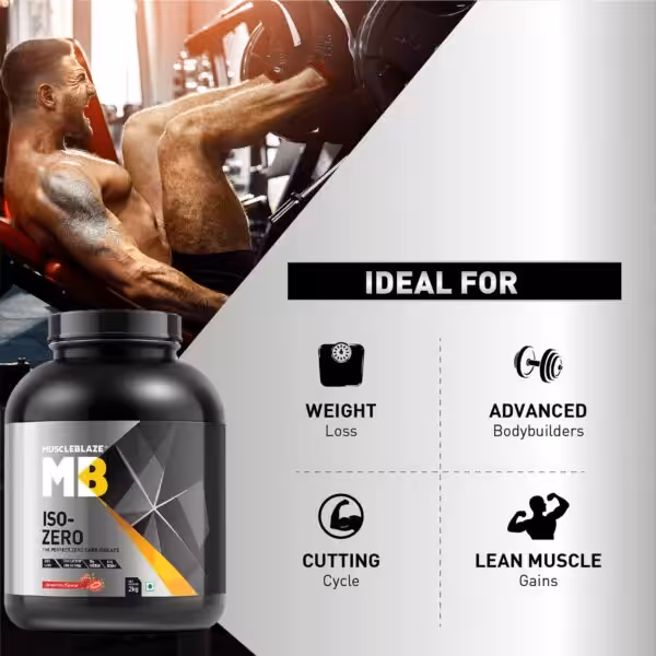 MuscleBlaze Iso-Zero: Ideal for weight loss, advanced bodybuilders, cutting cycles, and lean muscle gains