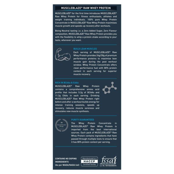 MuscleBlaze 80% Raw Whey Protein Supplement Powder