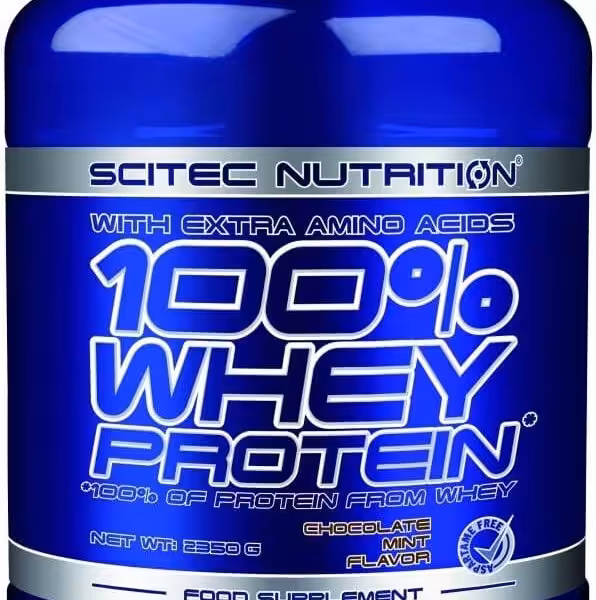 Scitec Nutrition 100% Whey Protein, Chocolate Mint flavor, 2350g container