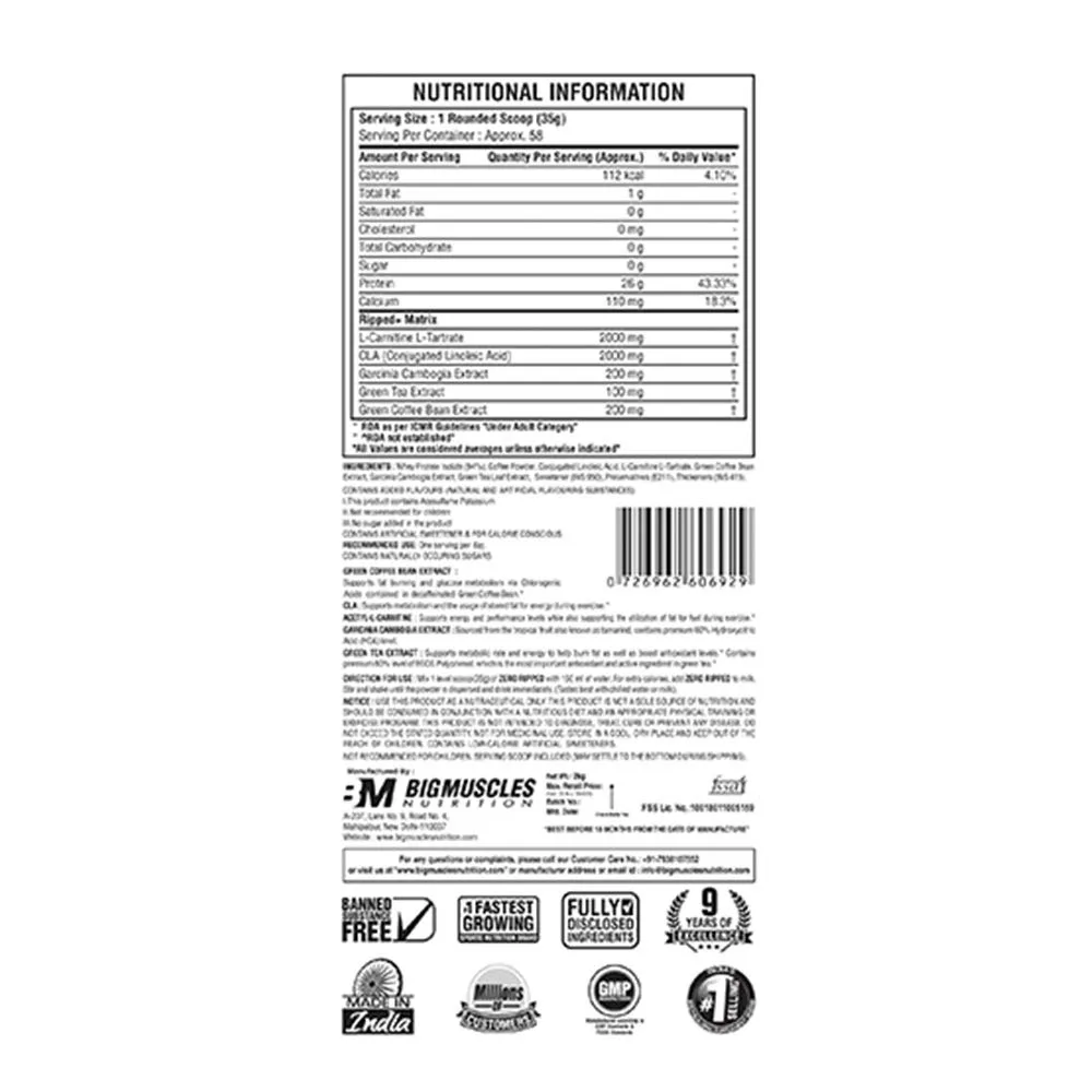 Bigmuscles Nutrition Zero Ripped - Image 3