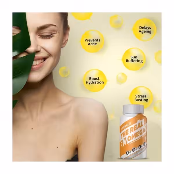 The Real Omega 3 benefits: Prevents Acne, Delays Ageing, Sun Buffering, Boost Hydration, and Stress Busting
