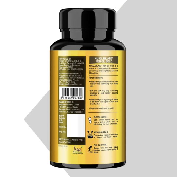 MuscleBlaze Fish Oil Gold (460 EPA & 380 DHA)