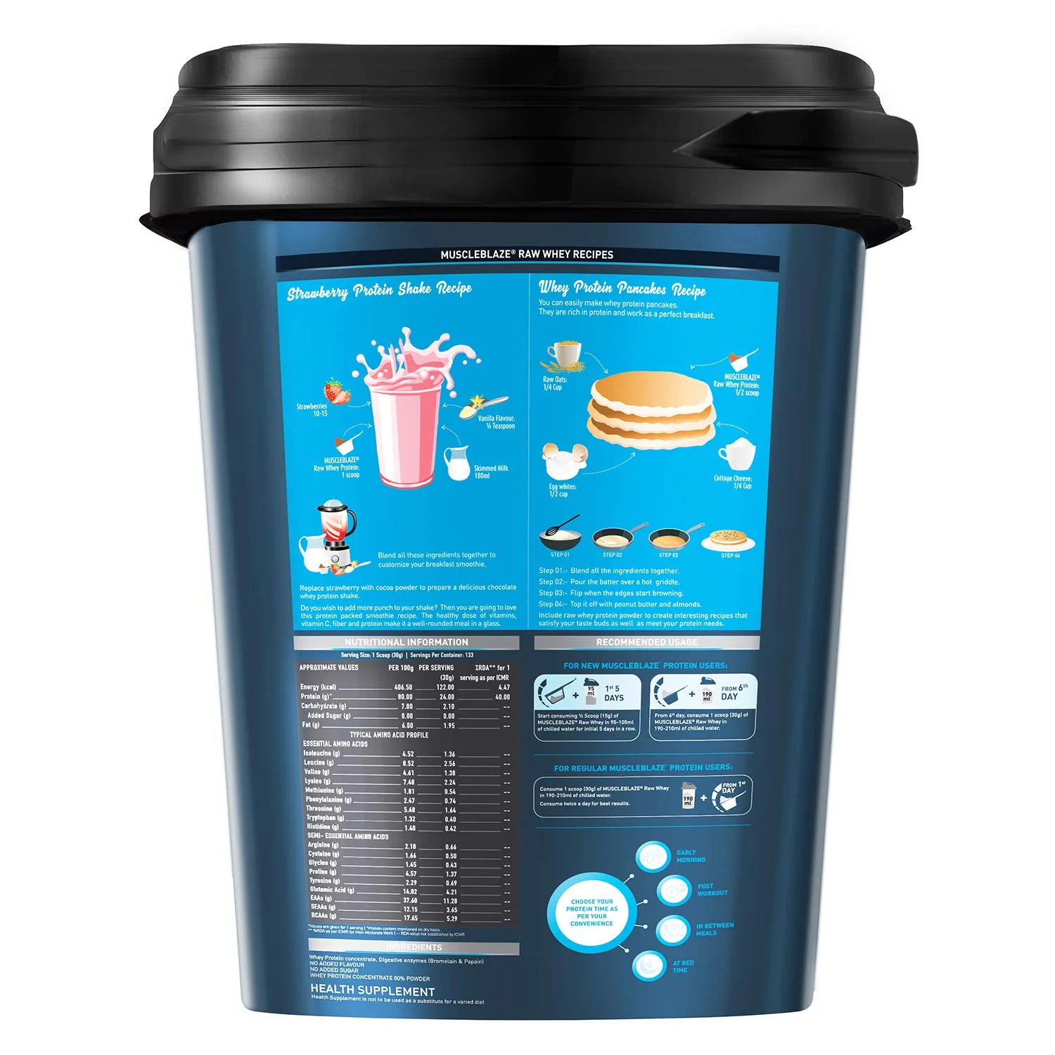 MuscleBlaze 80% Raw Whey Protein Supplement Powder - Image 7