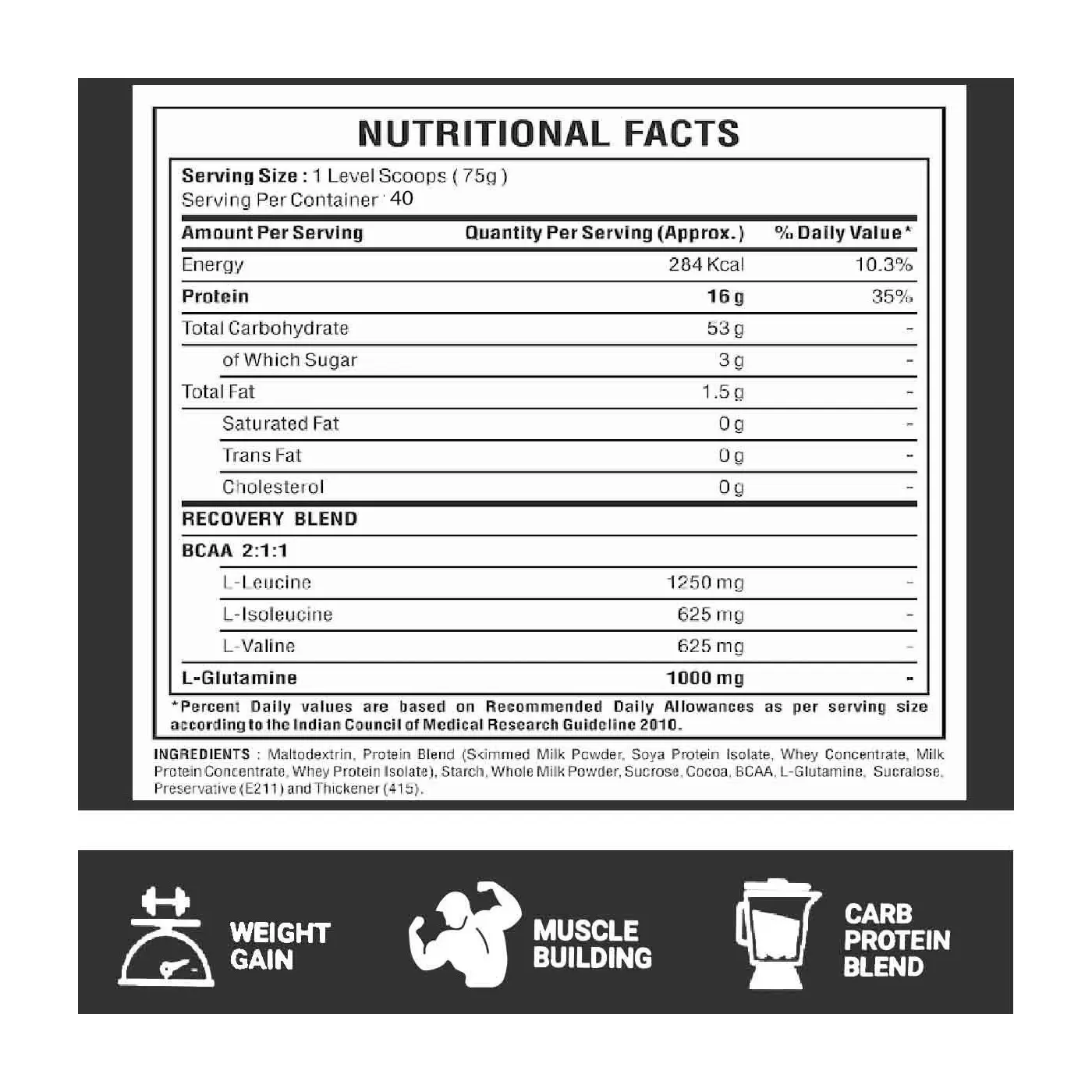 Bigmuscles Nutrition Real Mass Gainer - Image 2