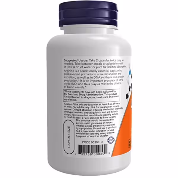 Suggested usage: 2 capsules twice daily. Label includes cautions for medical conditions and pregnancy