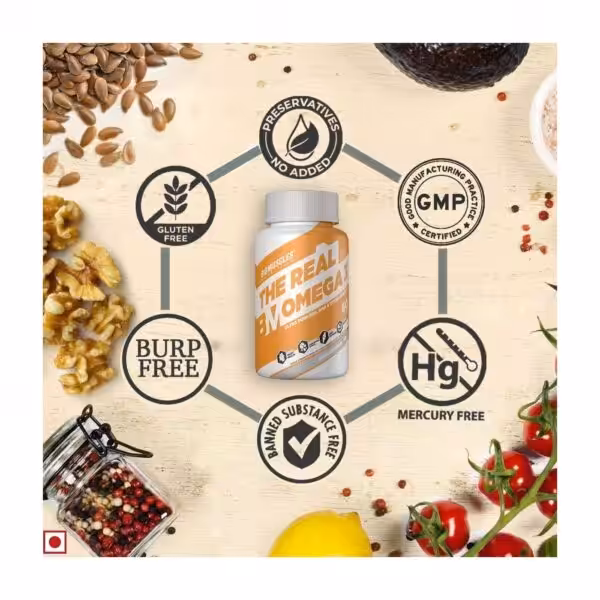 Bigmuscles Nutrition The Real Omega 3: No preservatives, GMP certified, mercury free, banned substance free, burp free, and gluten free