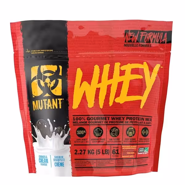 Mutant Whey 100% Gourmet Whey Protein Mix, Cookies & Cream flavour, 2.27 kg bag with 61 portions