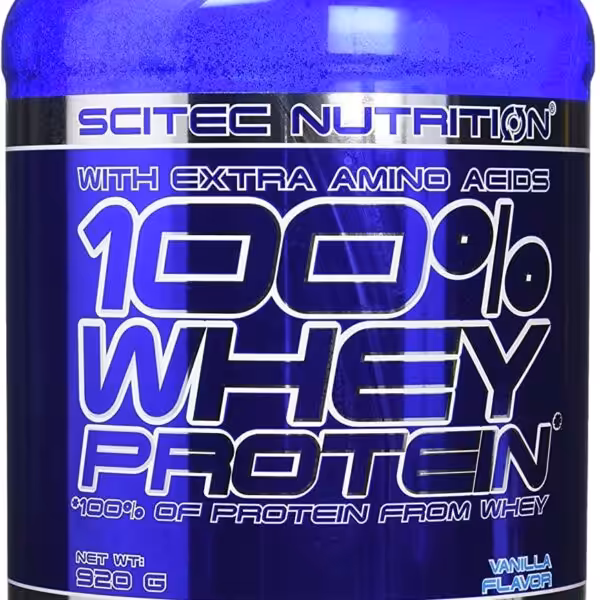 Scitec Nutrition 100% Whey Protein, vanilla flavor, 920g tub