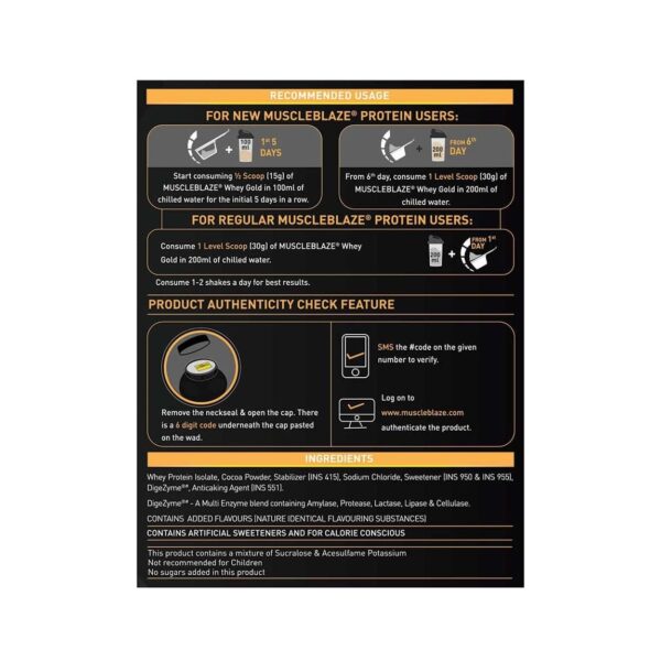 MuscleBlaze Whey Gold 100% Whey Protein Isolate