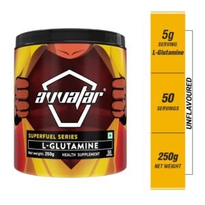 Avvatar L Glutamine, 250G, 50 Servings, Unflavoured