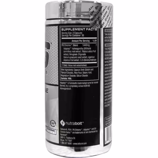 Cellucor P6 Chrome Testosterone Support, 60 capsules, Unflavoured - product image
