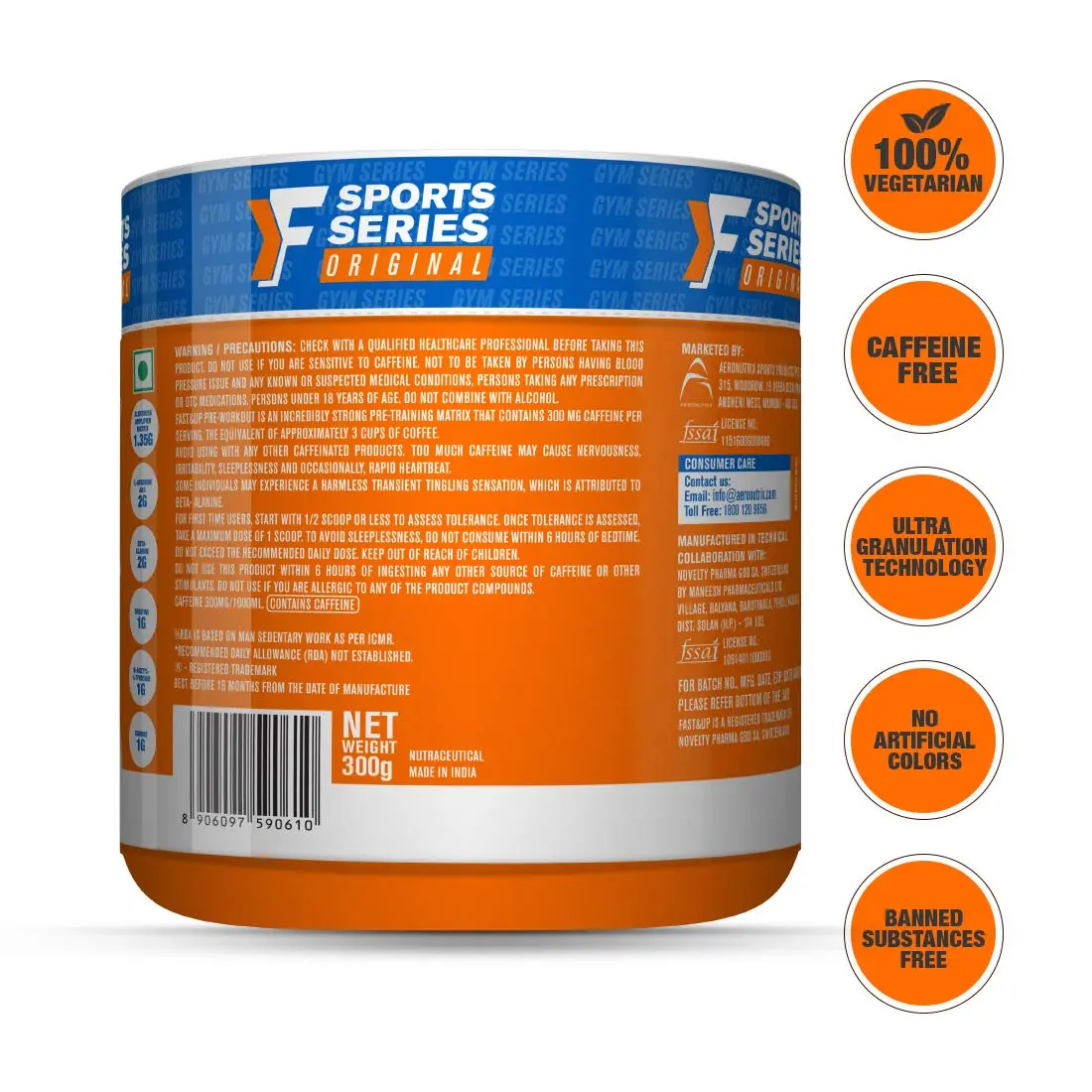 Fast&Up Pre Workout, 30 Servings, Watermelon - Image 2