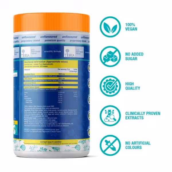 Fast&Up Active Greens – Plant Based Superfood, 40 Servings, Unflavoured - product image