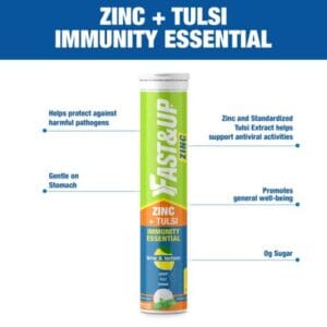 Fast & Up Zinc with Tulsi Extract, 30 Tablets, Lime & Lemon