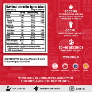 GNC Creatine Monohydrate 3000mg Unflavoured, 250 gm