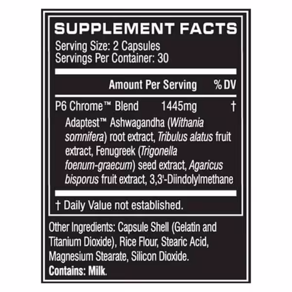 Cellucor P6 Chrome Testosterone Support, 60 capsules, Unflavoured - product image