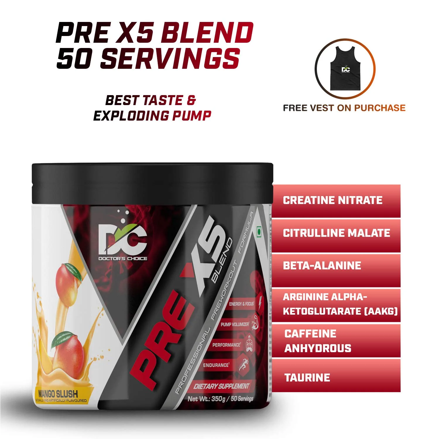 Doctor’s Choice PRE-X5 Blend Professional Pre-Workout Formula - Image 4