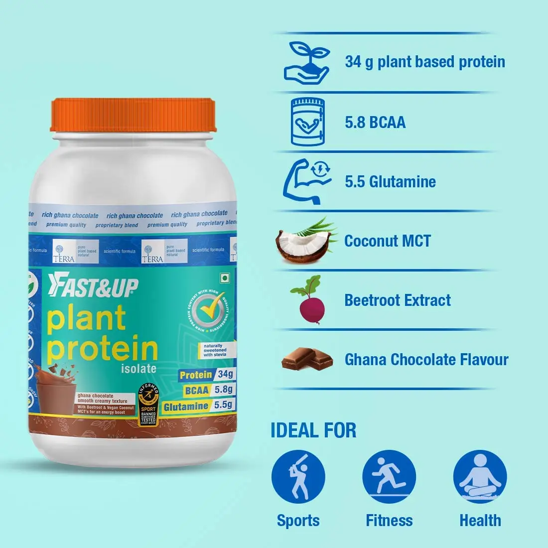 Fast&Up Plant Protein – Plant based Vegan, 30 Servings - Image 3