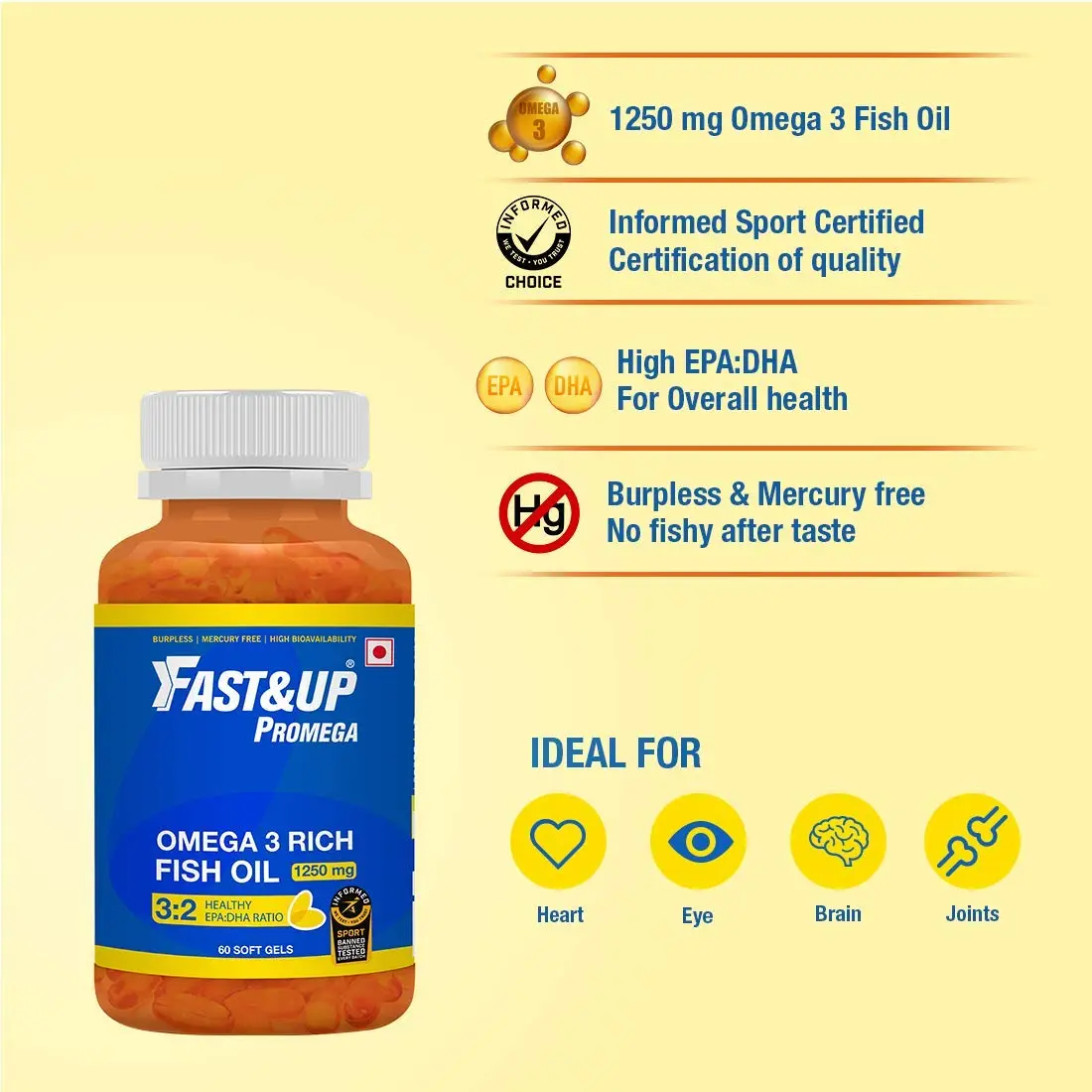 Fast&Up Promega – 60 Softgels, Omega 3 – Chocolate - product image
