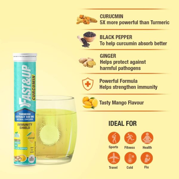 Fast&Up Curcumin Immunity Shield, 25 Tablets, Mango