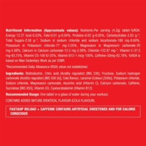 Fast&Up Reload + Caffeine, 20 Tablets, Cola