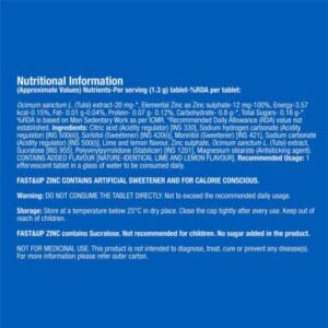 Fast & Up Zinc with Tulsi Extract, 30 Tablets, Lime & Lemon