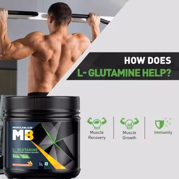 How does L-Glutamine help? Benefits include muscle recovery, muscle growth, and immunity