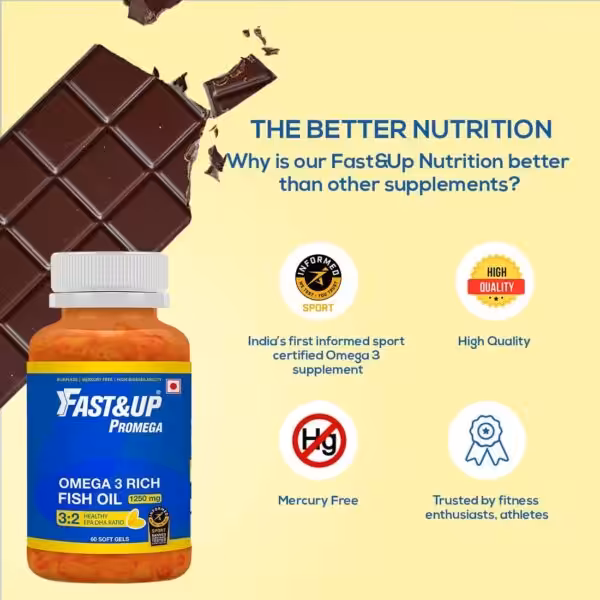 Fast&Up Promega – 60 Softgels, Omega 3 – Chocolate - product image