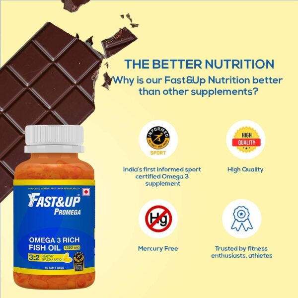 Fast&Up Promega - 60 Softgels, Omega 3 - Chocolate