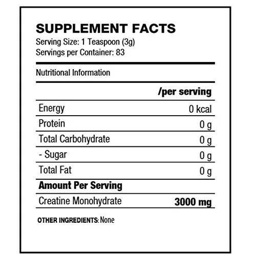 QNT Creatine Monohydrate 83 serving - Image 2