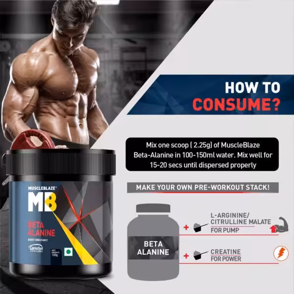 Mix 1 scoop (2.25g) in 100-150ml water for 15-20s. Stack with L-Arginine for pump or Creatine for power