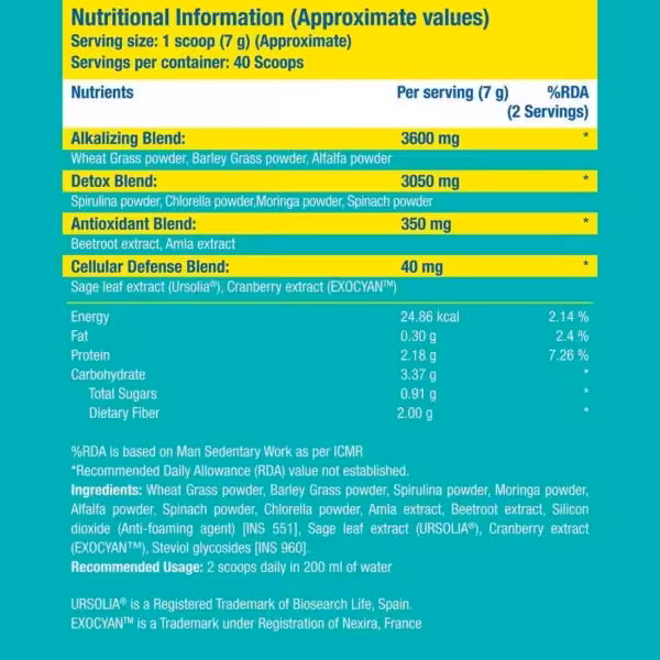 Fast&Up Active Greens – Plant Based Superfood, 40 Servings, Unflavoured - product image