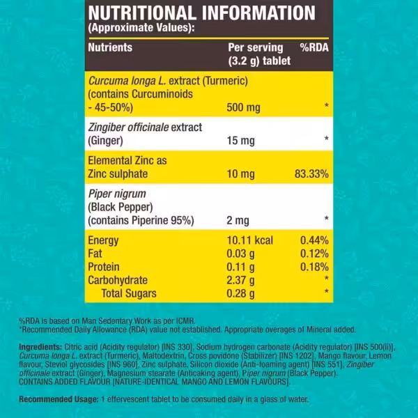 Fast&Up Curcumin Immunity Shield, 25 Tablets, Mango - product image