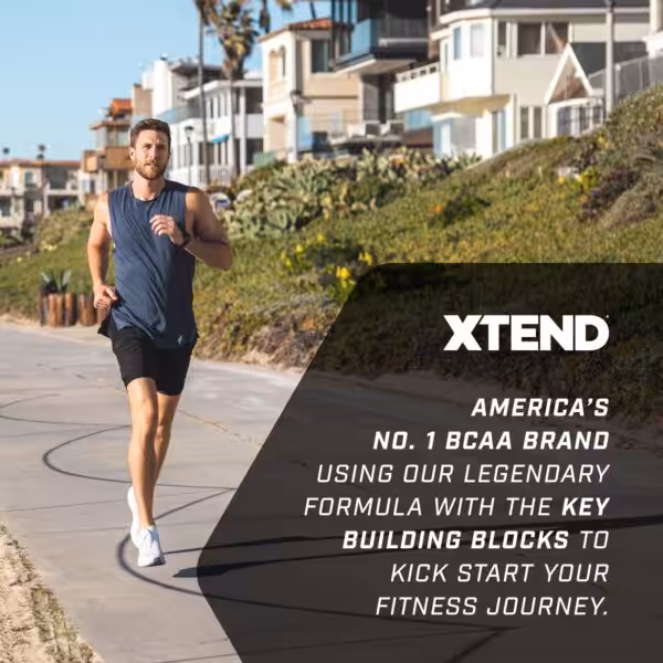 Man jogging. XTEND: America's No. 1 BCAA brand using our legendary formula with the key building blocks to kick start your fitness journey