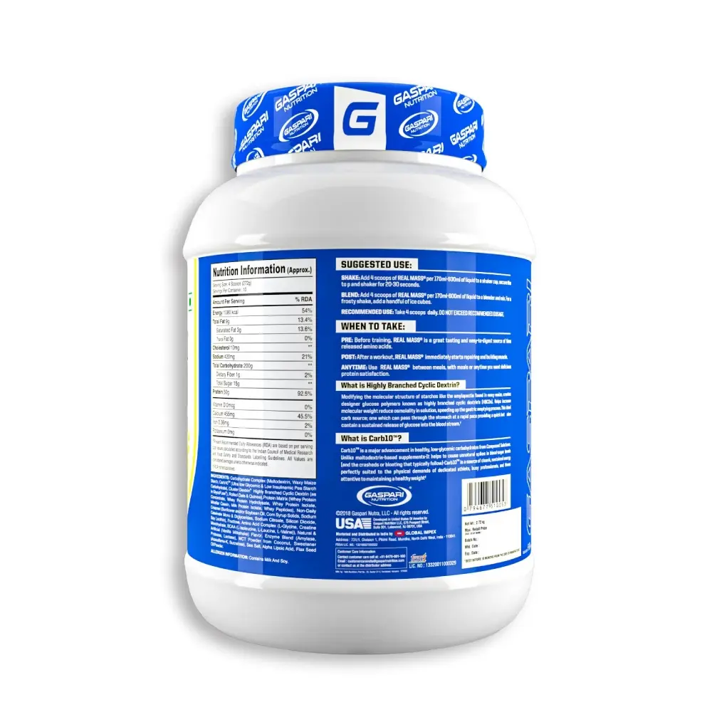 Gaspari Nutrition Real Mass Advanced Weight Gainer - Image 2