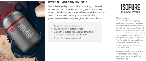 Isopure Zero Carb 100% Whey Protein Isolate Powder 21 Isopure Muscle