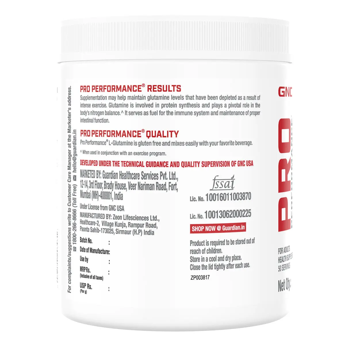 GNC Pro Performance L-Glutamine Powder - Image 3